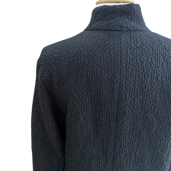 Eileen Fisher Crinkle Wool Linen Blazer Oversized Lagenlook Long Mature-XS - Picture 8 of 14